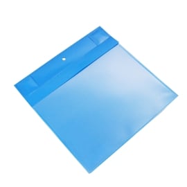 Magnettaschen mit Klappe für DIN A5, mit 2 Neodym-Magneten, Breitseite offen, PP, blau 