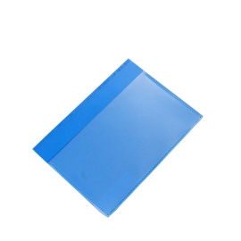 Magnettaschen mit Klappe für DIN A6, mit 1 Magnetstreifen, Breitseite offen, PP, blau 