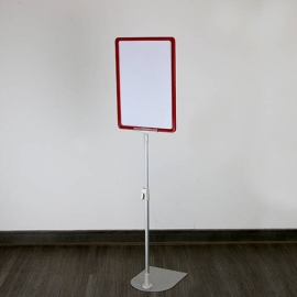 Plakatrahmen mit Standfuß und Halterung (Set) A4 | rot | Standfläche: grau