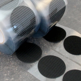 Klettpunkte Set aus Haken und Flausch 80 mm | schwarz
