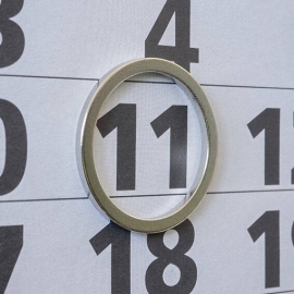 Ringmagnete als Datumsweiser für Tischkalender, Neodym, N40, vernickelt, inkl. passenden Metallronden 