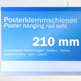 Posterschienen Kunststoff, zum Einschieben 210 mm | transparent | 1 Aufhänger