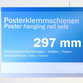 Posterschienen Kunststoff, zum Einschieben 297 mm | transparent | 1 Aufhänger