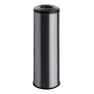 Mülleimer selbstlöschend 30 L Edelstahl  | silber  | matt 