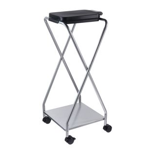 Müllsackständer 120 L mit Deckel, mit Rollen, 1 Fach, Stahl 