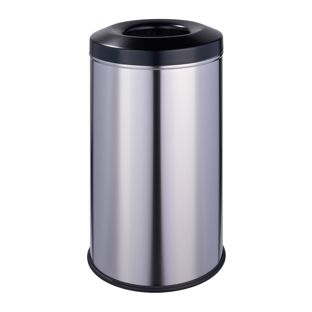 Mülleimer selbstlöschend 20 L Edelstahl  | silber  | matt 