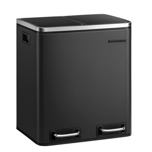 Tretmülleimer 2x 15 Liter, Softclose schwarz