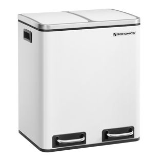 Tretmülleimer 2x 15 Liter, Softclose weiß