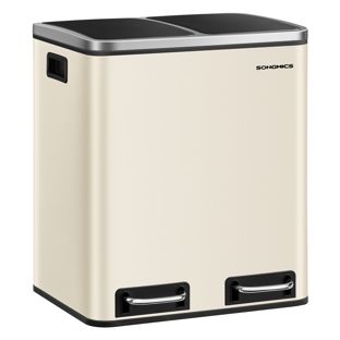 Tretmülleimer 2x 15 Liter, Softclose beige