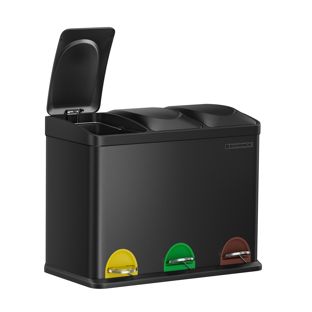 Tretmülleimer 3x 15 Liter schwarz