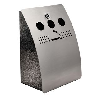 Wandaschenbecher HOBART, Stahl, silber 