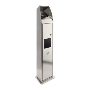 Standaschenbecher mit Mülleimer, Edelstahl silber 