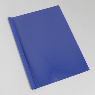 Thermobindemappe A4 mit Schlitz, Lederkarton, 15 Blatt, dunkelblau  | 240 g/m² | 1.5 mm