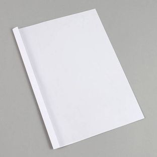 Thermobindemappe A4 mit Schlitz, Lederkarton, 40 Blatt, weiß  | 240 g/m² | 4 mm