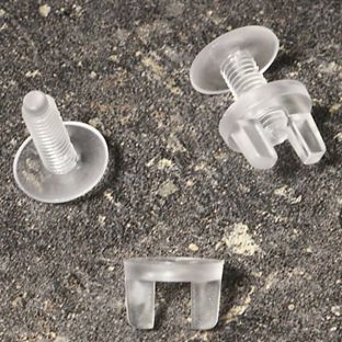 Displayschrauben aus Kunststoff, transparent 4,8 mm Durchmesser, 16 mm lang