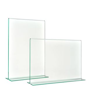 T-Aufsteller mit Glasoptik, PMMA (Acryl), transparent 