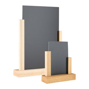 Holz Tischaufsteller mit Kreidetafel 