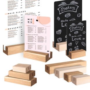 Kartenhalter aus Holz, Sockel für variables Stecksystem MODUL 
