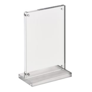 magnetischer T-Aufsteller mit transparent-matten Sockel 
