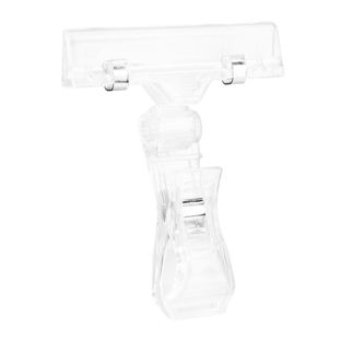 Sign-Clip mit großer Klammer und Schildhalter, mit verstellbarem Winkel, transparent 