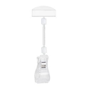 Sign-Clip mit Preishalter und großer Klammer, 5 cm Verlängerung, transparent 
