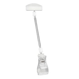 Sign-Clip mit großer Klammer und Preishalter, 10 cm Verlängerung, transparent 