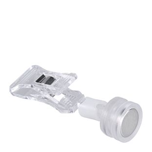 Sign-Clip mit kleiner Klammer und Neodym-Magnetfuß, transparent 