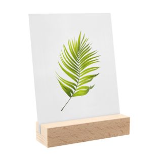 Kartenhalter aus Holz 100 mm | Buche  | schräger Einsteckschlitz  | natur 