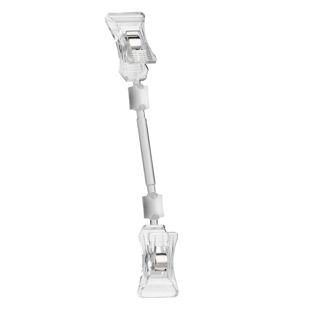Sign-Clip mit zwei kleinen Klammern, 6 cm Verlängerung, transparent 6 cm Verlängerung