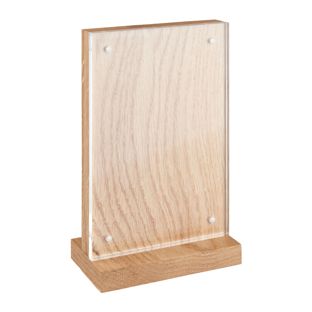 magnetischer T-Aufsteller Acryl/Eiche 100 x 150 mm 