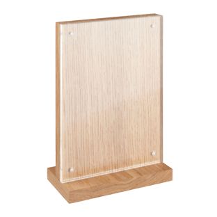 magnetischer T-Aufsteller Acryl/Eiche 130 x 180 mm 
