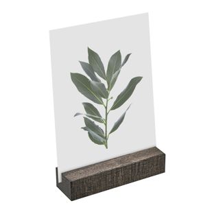 Kartenhalter aus Holz 100 mm | schwarz  | gerader Einsteckschlitz  | geölt 