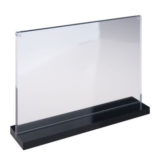 magnetischer T-Aufsteller mit schwarzem Sockel A4 210 x 297 mm  | Querformat 