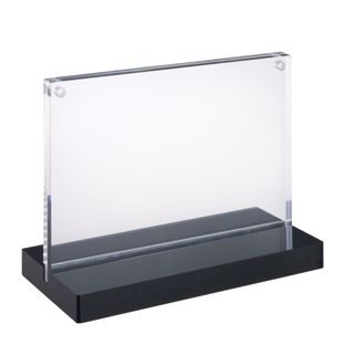 magnetischer T-Aufsteller mit schwarzem Sockel A6 105 x 148 mm  | Querformat 