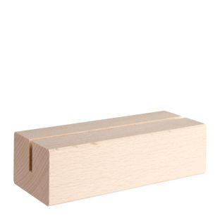 Kartenhalter aus Holz, Sockel für variables Stecksystem MODUL 105 mm | Buchenholz  | gerader Einsteckschlitz 