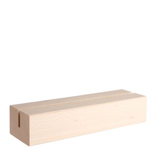 Kartenhalter aus Holz, Sockel für variables Stecksystem MODUL 148 mm | Buchenholz  | gerader Einsteckschlitz 