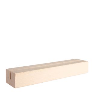 Kartenhalter aus Holz, Sockel für variables Stecksystem MODUL 210 mm | Buchenholz  | gerader Einsteckschlitz 
