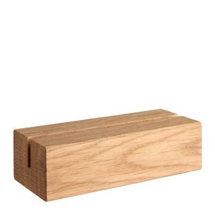 Kartenhalter aus Holz, Sockel für variables Stecksystem MODUL 105 mm | Eichenholz  | gerader Einsteckschlitz 