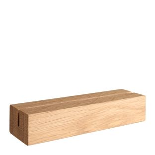 Kartenhalter aus Holz, Sockel für variables Stecksystem MODUL 148 mm | Eichenholz  | gerader Einsteckschlitz 