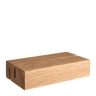 Kartenhalter aus Holz, Sockel für variables Stecksystem MODUL gerader und schräger Einsteckschlitz | 105 mm | Eichenholz