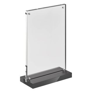 magnetischer T-Aufsteller mit schwarz-matten Sockel Hochformat | A5
