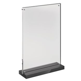 magnetischer T-Aufsteller mit schwarz-matten Sockel A4 - 210 x 297 mm  | Hochformat 