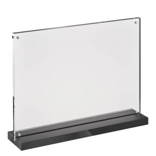 magnetischer T-Aufsteller mit schwarz-matten Sockel A4 210 x 297 mm  | Querformat 