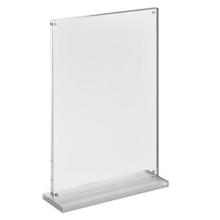 magnetischer T-Aufsteller mit transparent-matten Sockel A4 - 210 x 297 mm  | Hochformat 
