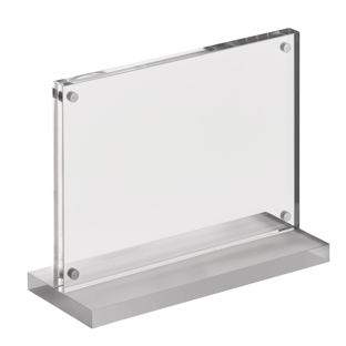 magnetischer T-Aufsteller mit transparent-matten Sockel A6 105 x 148 mm  | Querformat 
