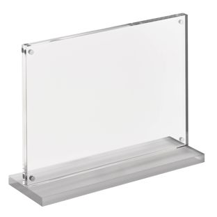 magnetischer T-Aufsteller mit transparent-matten Sockel Querformat | A5