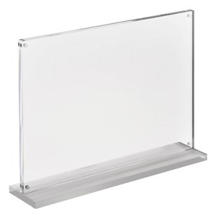 magnetischer T-Aufsteller mit transparent-matten Sockel A4 210 x 297 mm  | Querformat 