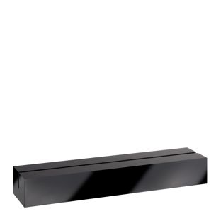 Kartenhalter aus Acryl, Sockel für variables Stecksystem MODUL 210 mm | schwarz  | glänzend 