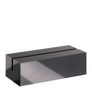 Kartenhalter aus Acryl, Sockel für variables Stecksystem MODUL 100 mm | schwarz  | glänzend 