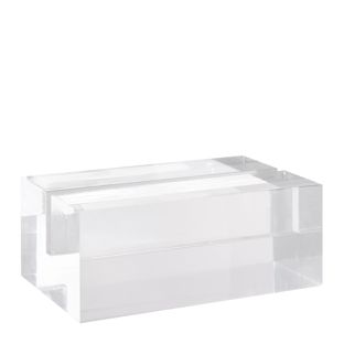Kartenhalter aus Acryl, Sockel für variables Stecksystem MODUL transparent | 74 mm | glänzend